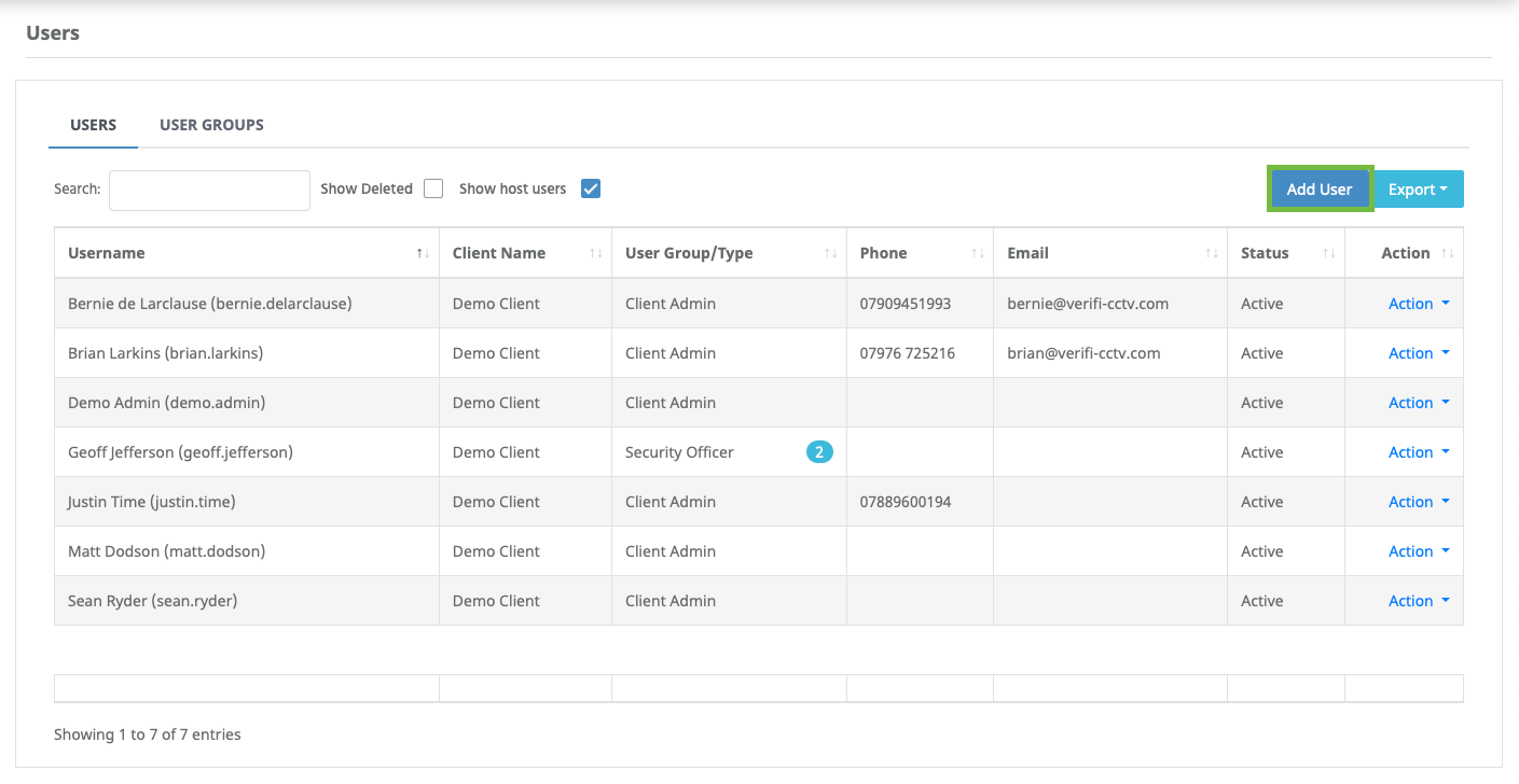 User Administration Support – Verifi Eidos